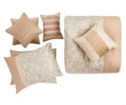 Broyhill Deline Hatched Tan 8-Piece Comforter Set -Broyhill 810459640 1