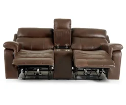 Wellsley Leather Power Reclining Console Loveseat -Broyhill 810469259 5