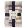 Broyhill Gray Plaid Velvet Plush Blanket -Broyhill 810477869 1