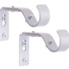 Brushed Nickel Adjustable Curtain Rod Brackets, 2-Pack