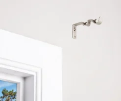 Brushed Nickel Adjustable Double Curtain Rod Brackets, 2-Pack -Broyhill 810489230 2