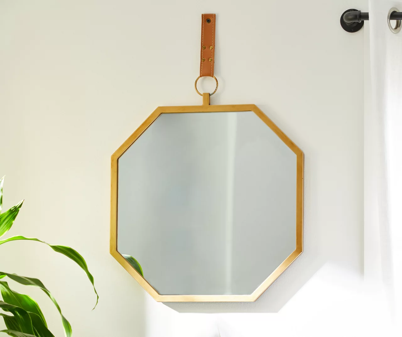 Gold Framed Octagonal Hanging Mirror 5 Gold Framed Octagonal Hanging Mirror - Image 3