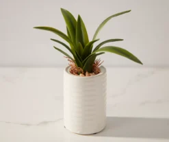 Mini Faux Greenery In White Ceramic Pot -Broyhill 810509521 2