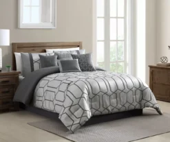 Broyhill Aslan Charcoal & Silver Jacquard 8-Piece Comforter Set -Broyhill 810515915