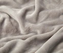 Gray Queen/King Plush Velvet Blanket -Broyhill 810519405 810519406 2 1