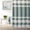 Slate Blue & White Embossed Waffle Striped Shower Curtain 1 Slate Blue & White Embossed Waffle Striped Shower Curtain -Broyhill 810528235