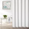 White Embossed Waffle Shower Curtain