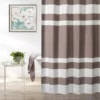 Tan & White Embossed Waffle Striped Shower Curtain -Broyhill 810528240