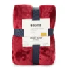 Deep Red Plaid Velvet Plush Queen/King Blanket 1 Deep Red Plaid Velvet Plush Queen/King Blanket -Broyhill 810530975