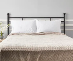 Tan Zigzag-Embossed Velvet Queen Blanket -Broyhill 810531013 810617575 5