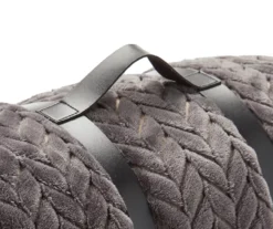 Atmosphere Gray Zigzag-Embossed Velvet King Blanket -Broyhill 810531014 3