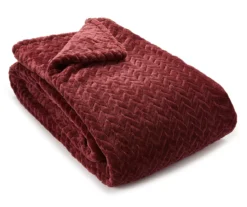 Tawny Port Jacquard Supreme Velvet King Blanket -Broyhill 810531016 1