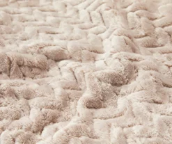 Tan Zigzag-Embossed Velvet King Blanket -Broyhill 810531017 810617578 4 1