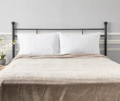 Tan Zigzag-Embossed Velvet King Blanket -Broyhill 810531017 810617578 5 1