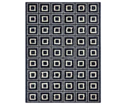 Broyhill Navy Square Pattern Klein Area Rug