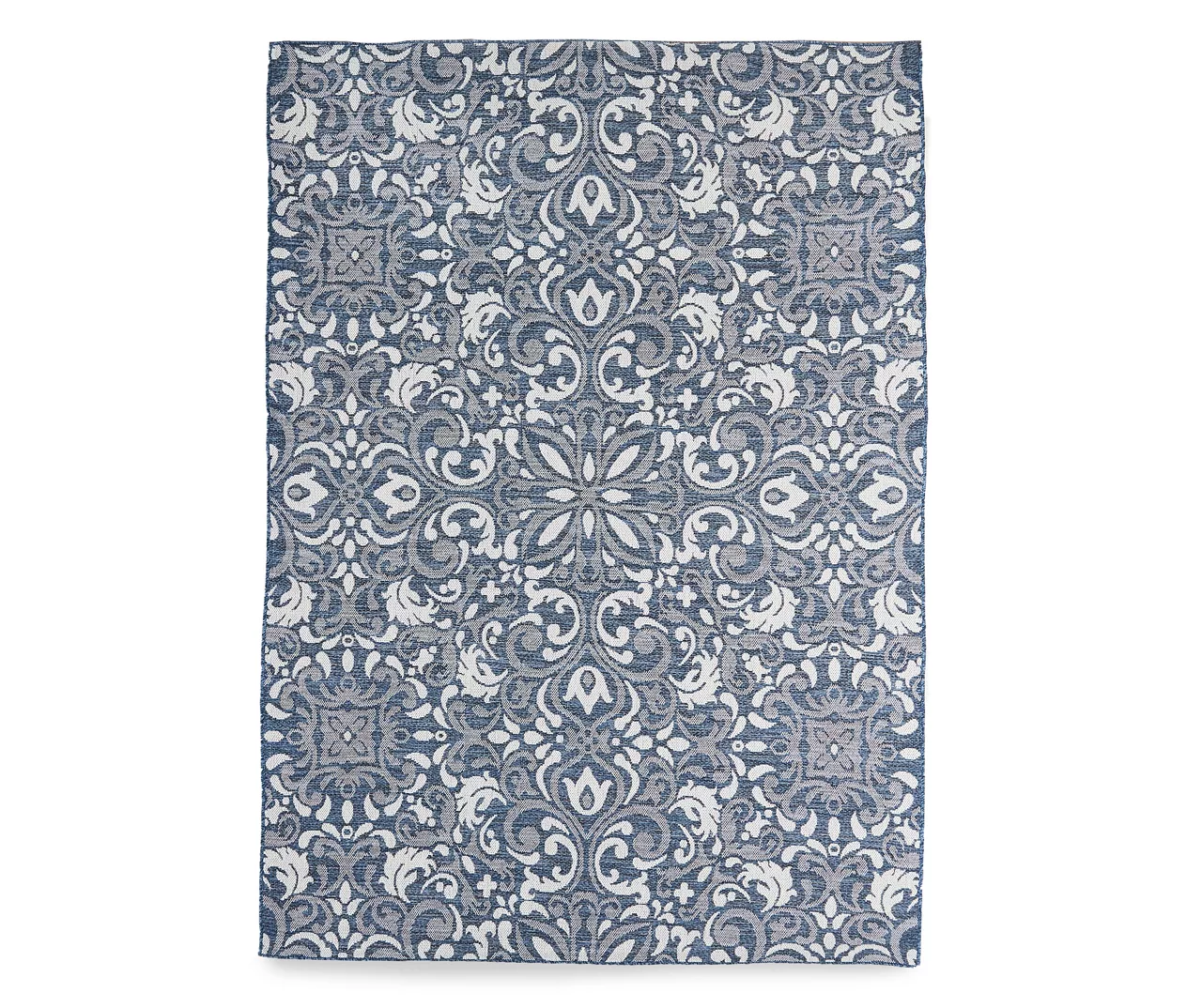 Broyhill Sandpointe Cobalt & Ecru Damask Outdoor Area Rug 11 Broyhill Sandpointe Cobalt & Ecru Damask Outdoor Area Rug - Image 9