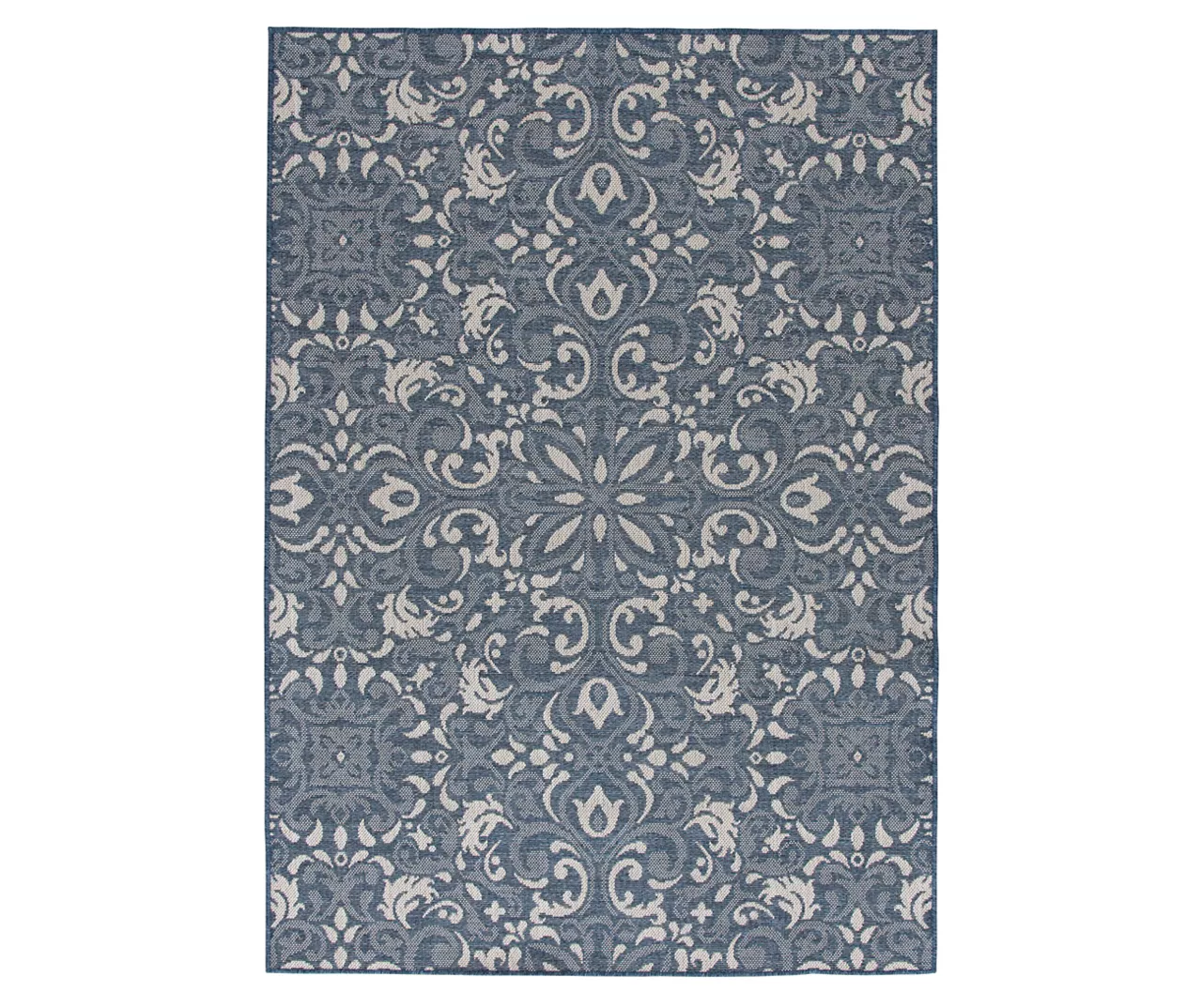 Broyhill Sandpointe Cobalt & Ecru Damask Outdoor Area Rug 10 Broyhill Sandpointe Cobalt & Ecru Damask Outdoor Area Rug - Image 8
