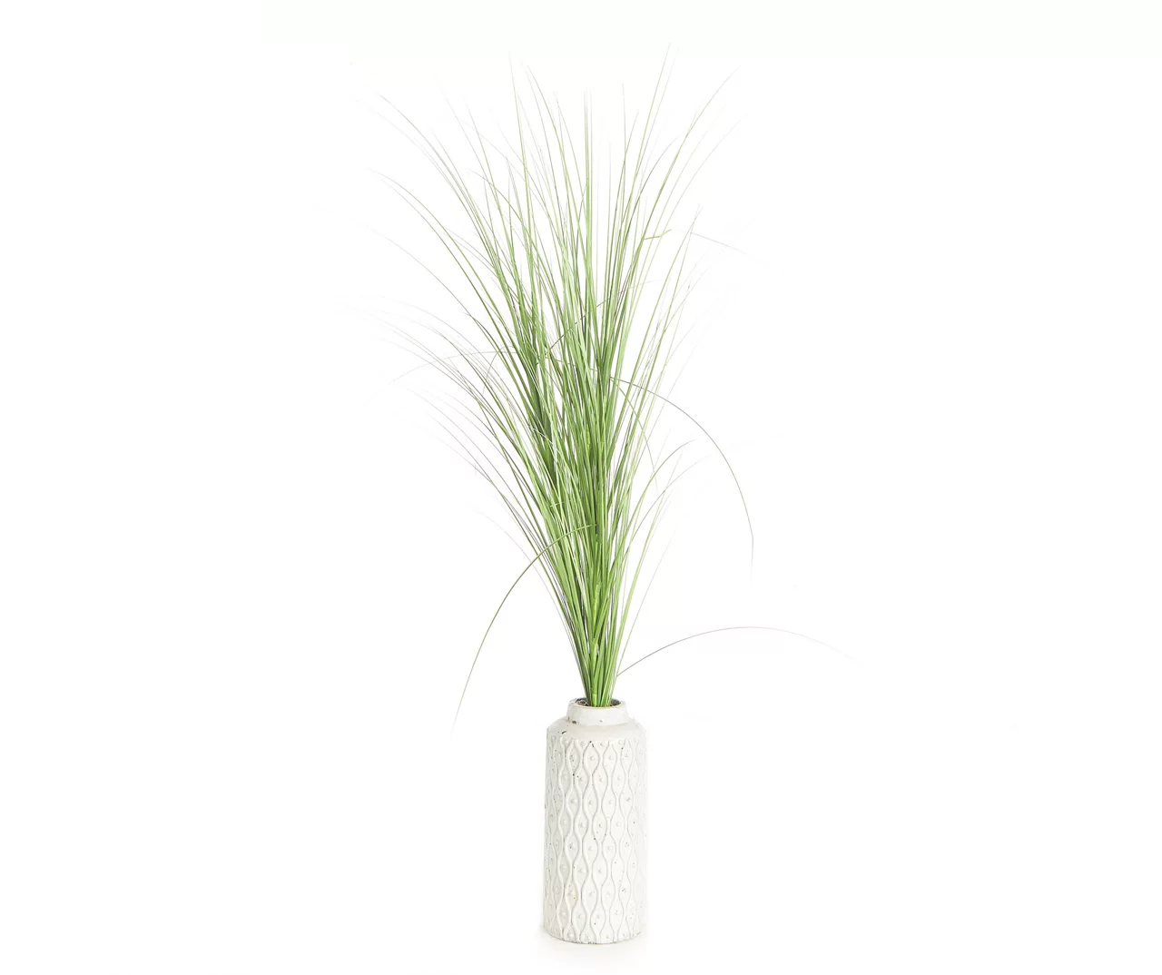 5' Grass In White Embossed Pot 3 5' Grass In White Embossed Pot