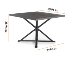 Autumn Cove Brown Wood Look Square Steel Patio Dining Table -Broyhill 810553658 99 1 1