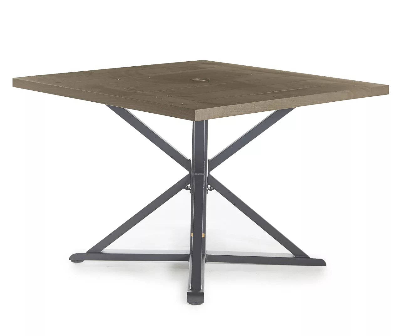 Autumn Cove Light Brown Wood Look Square Steel Patio Dining Table 4 Autumn Cove Light Brown Wood Look Square Steel Patio Dining Table - Image 2