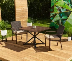 Autumn Cove Light Brown Wood Look Square Steel Patio Dining Table 14 Autumn Cove Light Brown Wood Look Square Steel Patio Dining Table -Broyhill 810557039 810554373 9 1