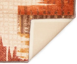 Broyhill Brown & Red Abstract Patchwork Accent Rug -Broyhill 810557489 810557651 1