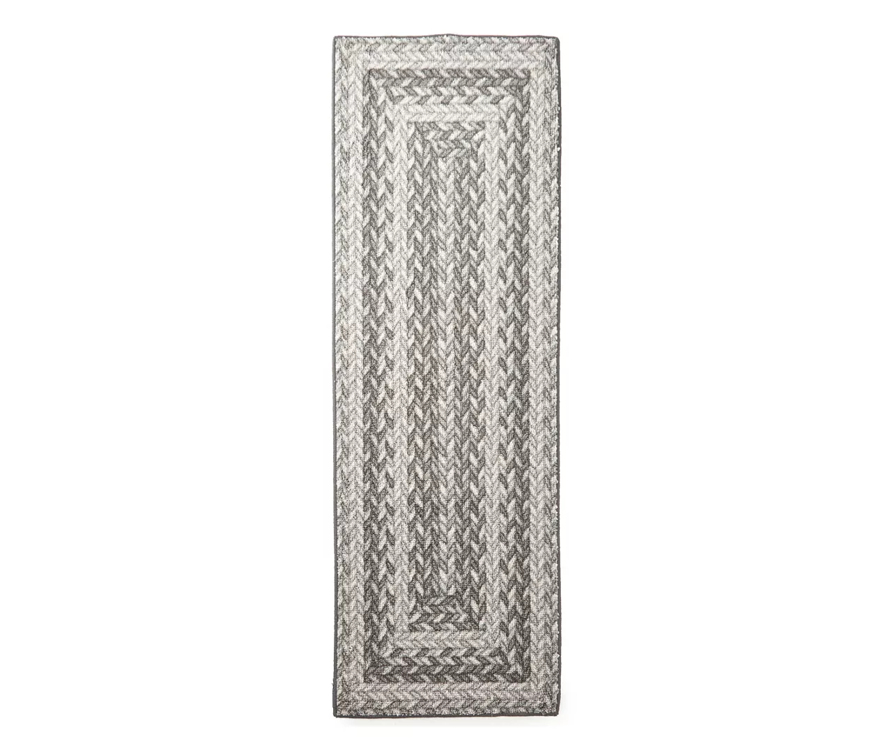 Broyhill Gray Braided Print Accent Rug 4 Broyhill Gray Braided Print Accent Rug - Image 2