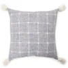 Blue & White Windowpane Grid Tassel-Accent Square Throw Pillow 1 Blue & White Windowpane Grid Tassel-Accent Square Throw Pillow -Broyhill 810565460