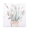 White & Green Embellished Cattail Wrapped Canvas 2 White & Green Embellished Cattail Wrapped Canvas -Broyhill 810567733