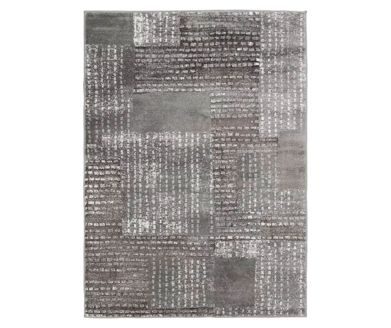 Hollyn Gunmetal Abstract Patchwork Area Rug, (5' X 7') 3 Hollyn Gunmetal Abstract Patchwork Area Rug, (5' X 7')