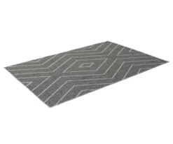Jani Lagos Gray Geometric Outdoor Area Rug, (5' X 7') -Broyhill 810586754 810586755 810586756 A0 2 1