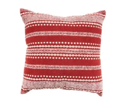 Sable Red & White Stripe Throw Pillow