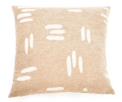 New Beginnings Travertine & White Hash Mark Chenille Square Throw Pillow