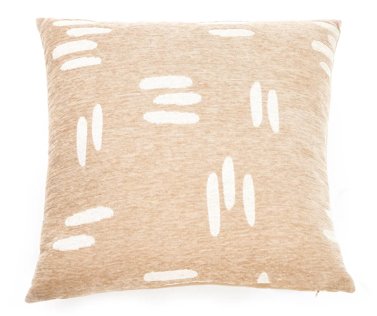 New Beginnings Travertine & White Hash Mark Chenille Square Throw Pillow 3 New Beginnings Travertine & White Hash Mark Chenille Square Throw Pillow
