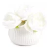 White Artificial Peony Arrangement In White Ridged Ceramic Pot -Broyhill 810603806 A0