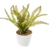 Artificial Fern In White Round Ceramic Pot 1 Artificial Fern In White Round Ceramic Pot -Broyhill 810603843 A0 1