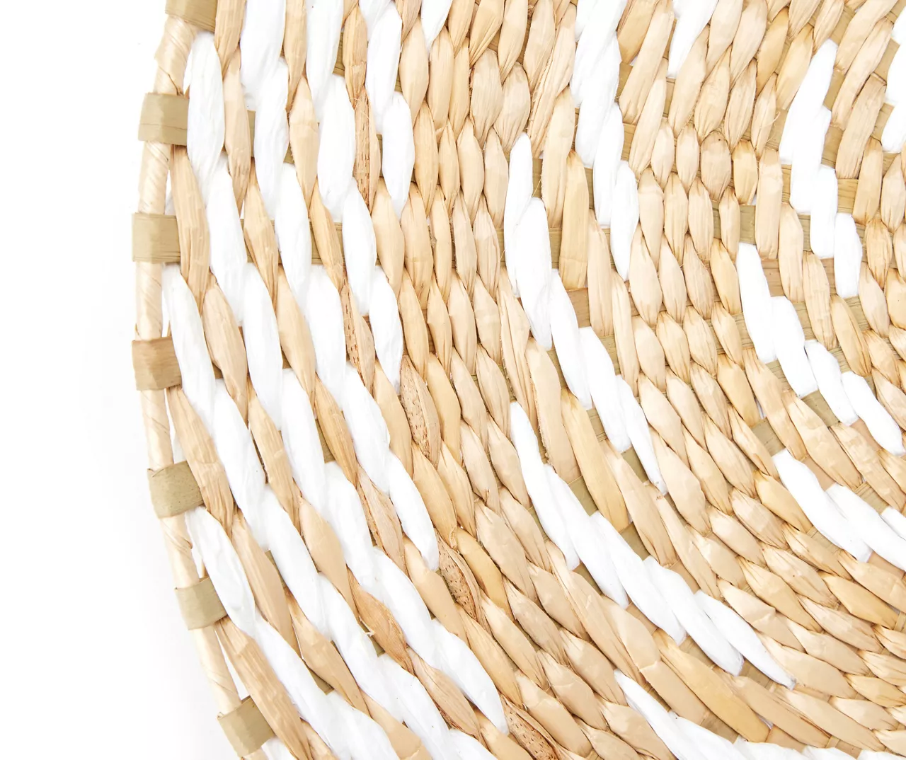 Tan & White Spiral Woven Grass Wall Decor 4 Tan & White Spiral Woven Grass Wall Decor - Image 2