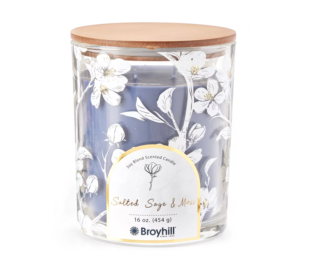 Salted Sage & Moss 2-Wick Floral Glass Candle, 16 Oz. 3 Salted Sage & Moss 2-Wick Floral Glass Candle, 16 Oz.