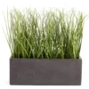 Green Artificial Grass With Dark Gray Rectangle Pot 1 Green Artificial Grass With Dark Gray Rectangle Pot -Broyhill 810608393 A0