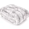 Gray & White Herringbone Twin/Full Plush Velvet Blanket -Broyhill 810609052 810609051 A0 2