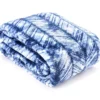 Blue & White Herringbone Twin/Full Plush Velvet Blanket -Broyhill 810609053 810609054 A0 2