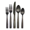 Matte Black Hammered 20-Piece Flatware Set -Broyhill 810610408 A0 1