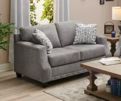 Alexandria Gray Chenille Loveseat -Broyhill 810616680 B0 1