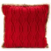 Red Cable-Knit Faux Fur-Trim Throw Pillow 2 Red Cable-Knit Faux Fur-Trim Throw Pillow -Broyhill 810617278 A0 1