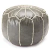 Moroccan Vegan Leather Pouf -Broyhill 810617353 A0