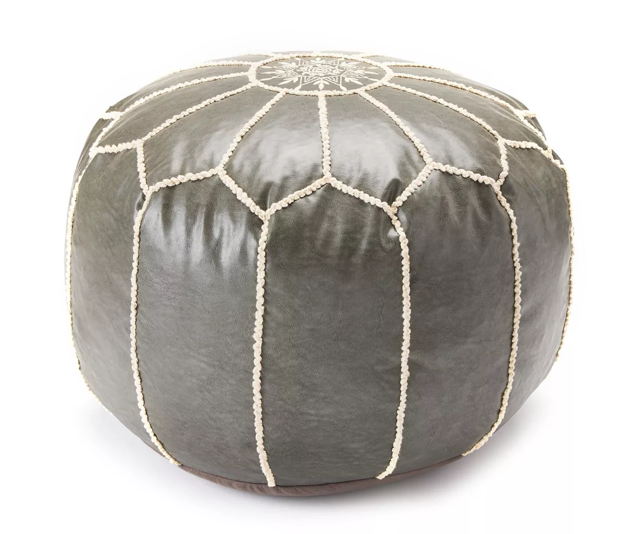 Moroccan Vegan Leather Pouf 3 Moroccan Vegan Leather Pouf