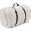 Whisper White Zigzag-Embossed Velvet Queen Blanket -Broyhill 810617573 A0
