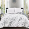 Gray Marble Print Faux Fur Full/Queen Comforter -Broyhill 810617619 810617562 A0 1