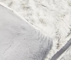 Gray Marble Print Faux Fur Full/Queen Comforter -Broyhill 810617619 810617562 A8 4 2