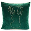 Festive Gathering Green Deer Linework Throw Pillow -Broyhill 810617917 A0 1